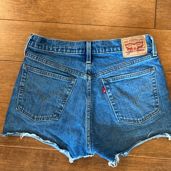 Levi’s Authentic 501 Denim Cut-offs Blue Jeans Shorts Button Fly Size 28 - Picture 5 of 11